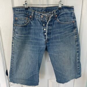 Levi's Distressed Blue Denim Shorts